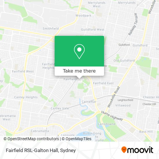 Fairfield RSL-Galton Hall map