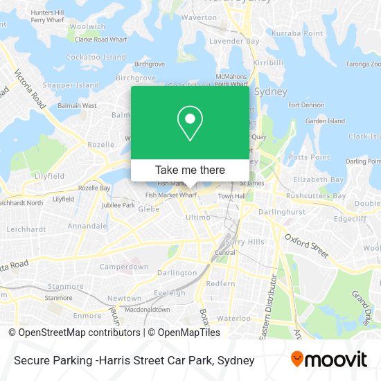 How to get to Secure Parking Harris Street Car Park in Pyrmont by Bus, Train, Light rail or Metro?