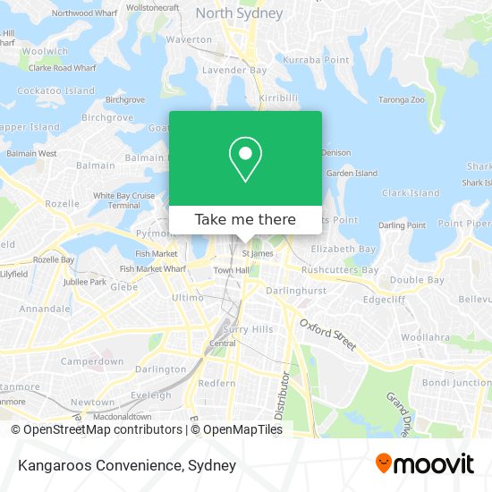 Kangaroos Convenience map