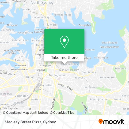 Macleay Street Pizza map