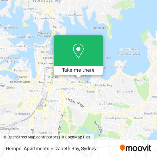 Mapa Hempel Apartments Elizabeth Bay