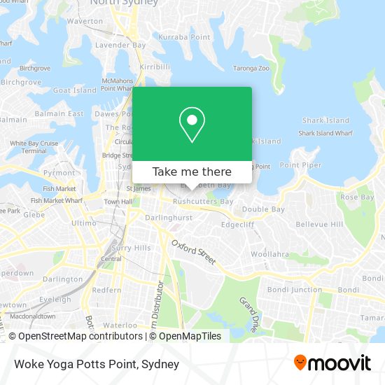 Mapa Woke Yoga Potts Point