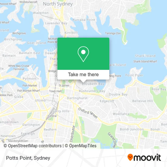 Mapa Potts Point