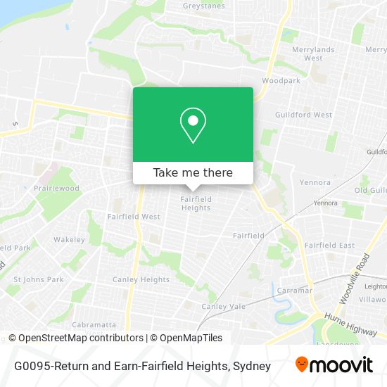 Mapa G0095-Return and Earn-Fairfield Heights