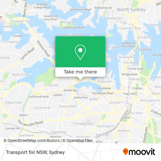 Mapa Transport for NSW