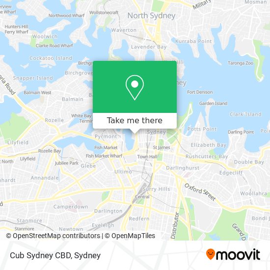 Mapa Cub Sydney CBD