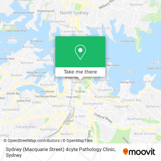 Mapa Sydney (Macquarie Street) 4cyte Pathology Clinic