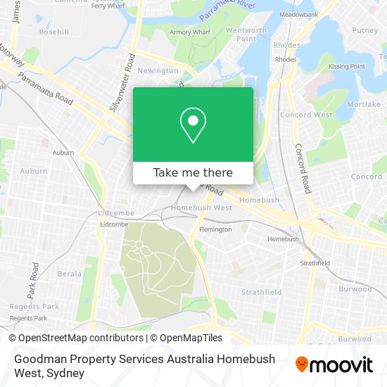 Mapa Goodman Property Services Australia Homebush West