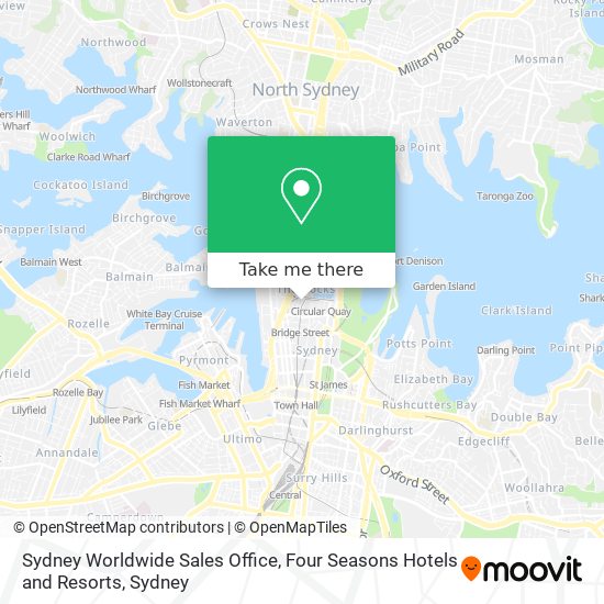 Sydney Worldwide Sales Office, Four Seasons Hotels and Resorts map