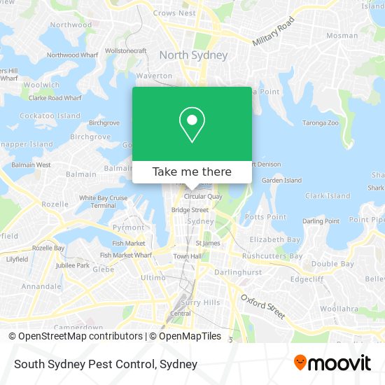 Mapa South Sydney Pest Control