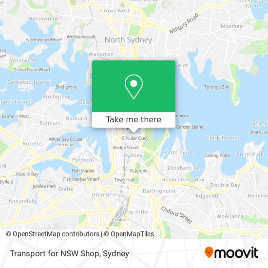 Transport for NSW Shop map