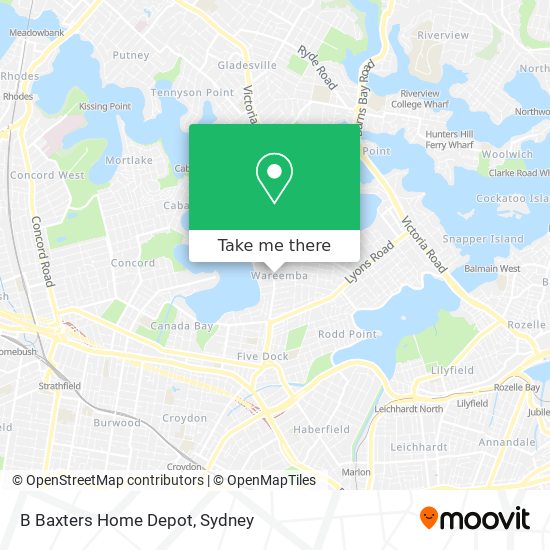 B Baxters Home Depot map