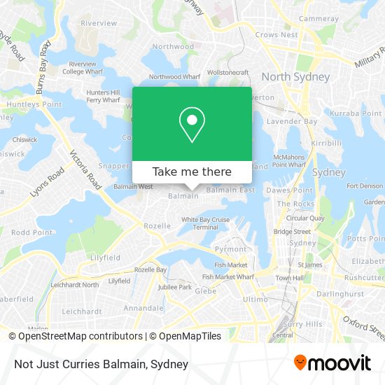 Mapa Not Just Curries Balmain