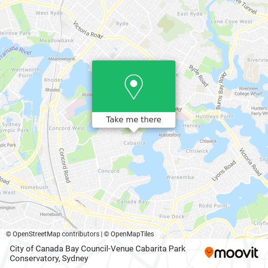 City of Canada Bay Council-Venue Cabarita Park Conservatory map