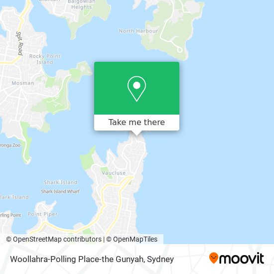 Woollahra-Polling Place-the Gunyah map
