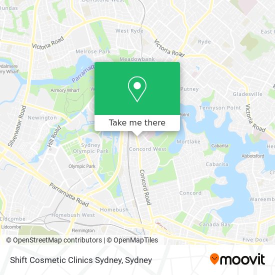 Mapa Shift Cosmetic Clinics Sydney