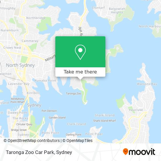 Taronga Zoo Car Park map