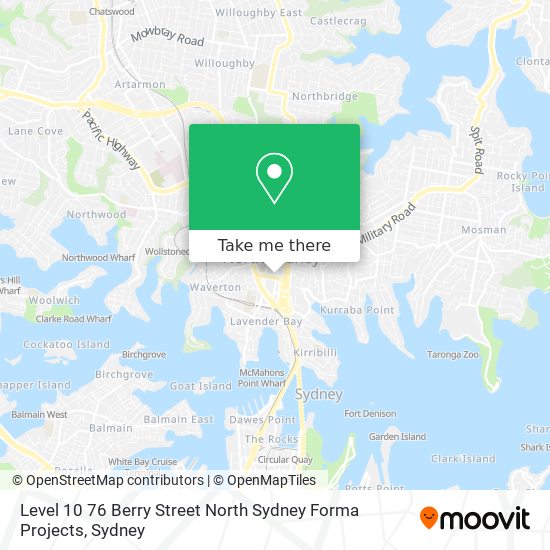 Level 10 76 Berry Street North Sydney Forma Projects map