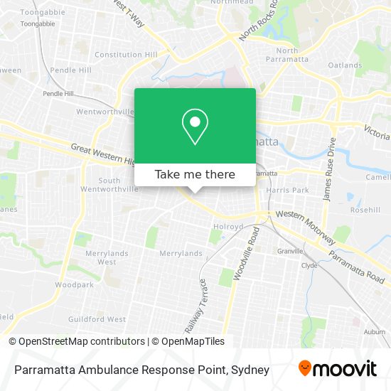 Parramatta Ambulance Response Point map