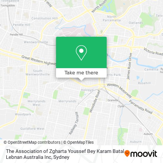 Mapa The Association of Zgharta Youssef Bey Karam Batal Lebnan Australia Inc