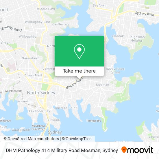 Mapa DHM Pathology 414 Military Road Mosman