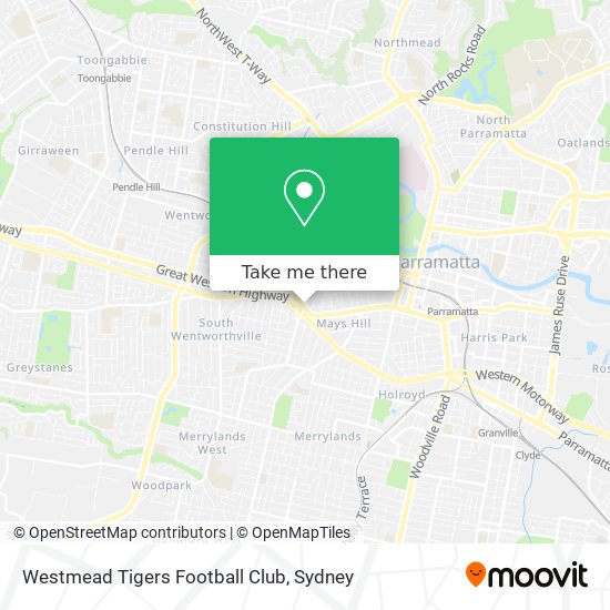 Westmead Tigers Football Club map