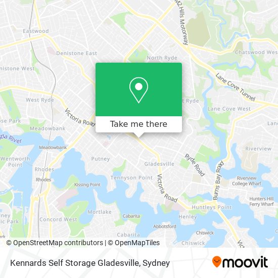 Kennards Self Storage Gladesville map