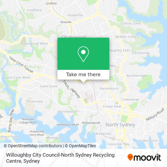 Mapa Willoughby City Council-North Sydney Recycling Centre
