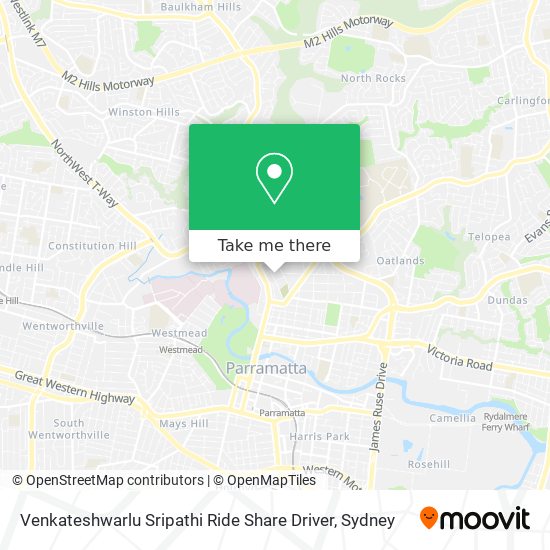 Venkateshwarlu Sripathi Ride Share Driver map
