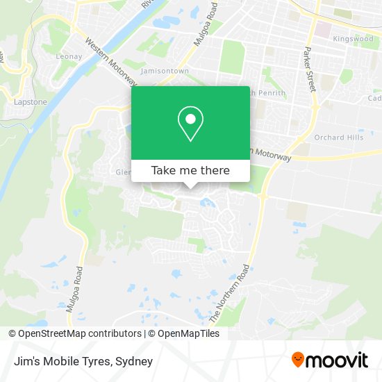 Jim's Mobile Tyres map