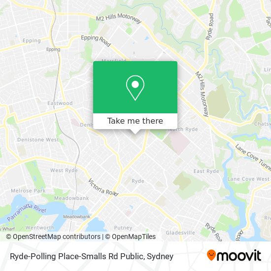 Mapa Ryde-Polling Place-Smalls Rd Public