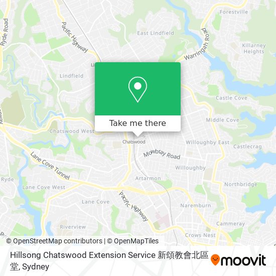 Hillsong Chatswood Extension Service 新頌教會北區堂 map