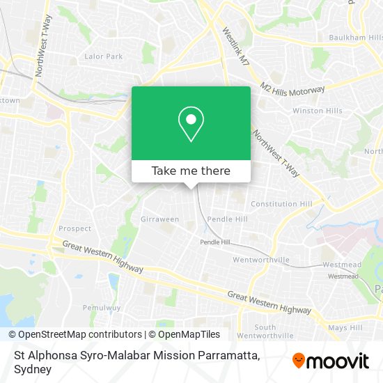 Mapa St Alphonsa Syro-Malabar Mission Parramatta