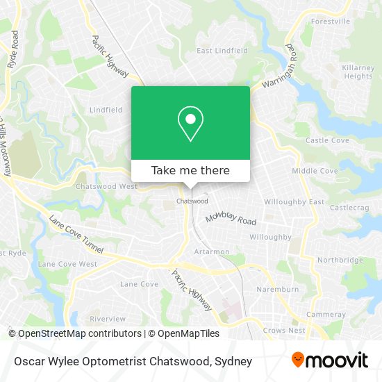 Oscar Wylee Optometrist Chatswood map