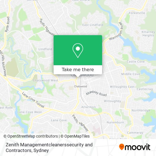 Mapa Zenith Managementcleanerssecurity and Contractors