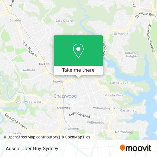 Mapa Aussie Uber Guy