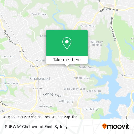 SUBWAY Chatswood East map