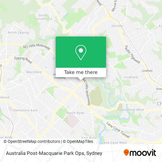 Mapa Australia Post-Macquarie Park Ops