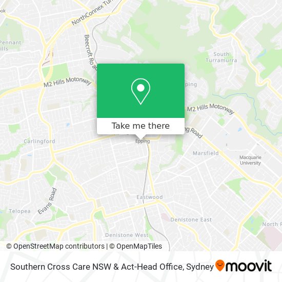 Southern Cross Care NSW & Act-Head Office map