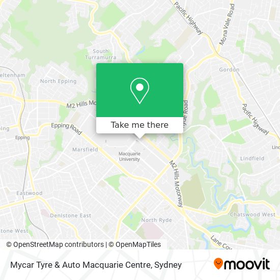 Mapa Mycar Tyre & Auto Macquarie Centre