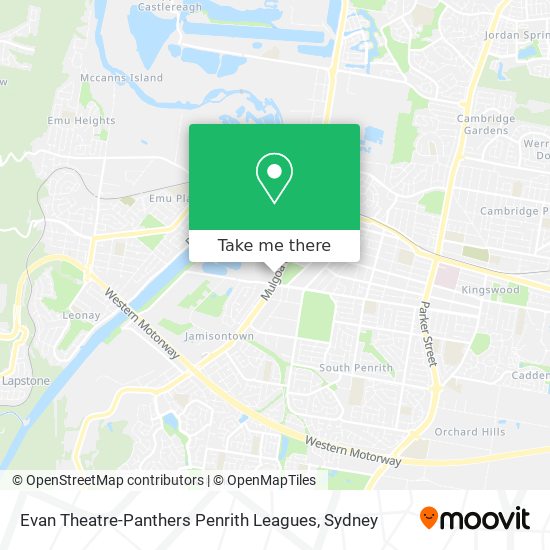 Evan Theatre-Panthers Penrith Leagues map