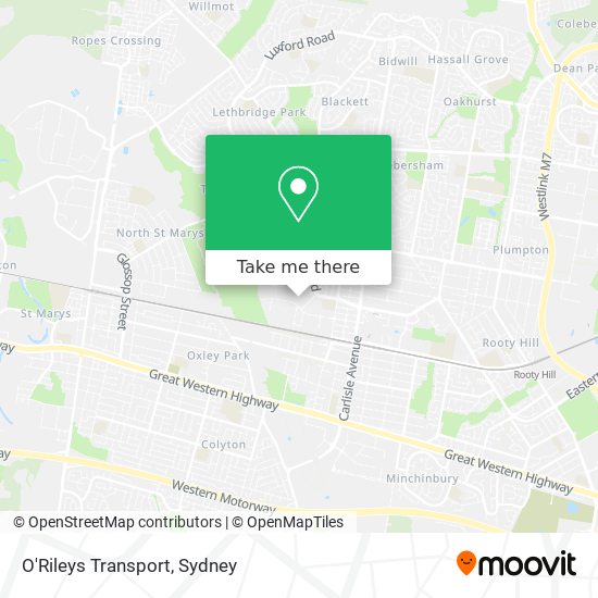 O'Rileys Transport map