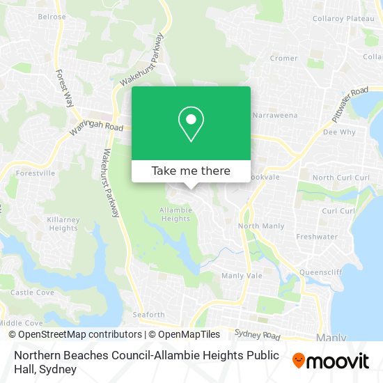 Northern Beaches Council-Allambie Heights Public Hall map