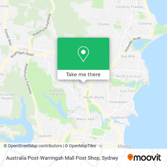 Mapa Australia Post-Warringah Mall Post Shop