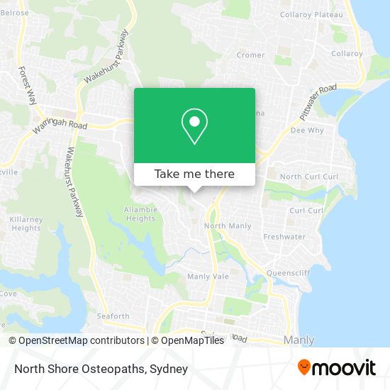 North Shore Osteopaths map