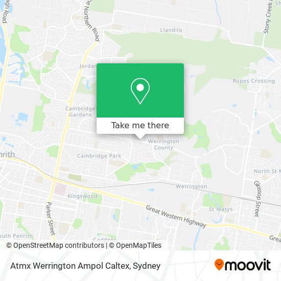 Atmx Werrington Ampol Caltex map