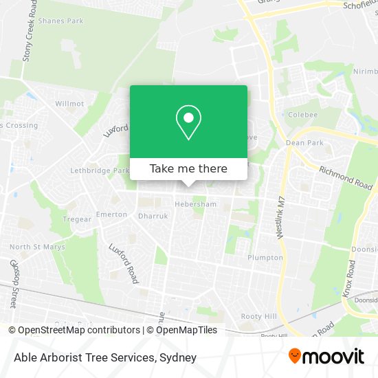 Able Arborist Tree Services map