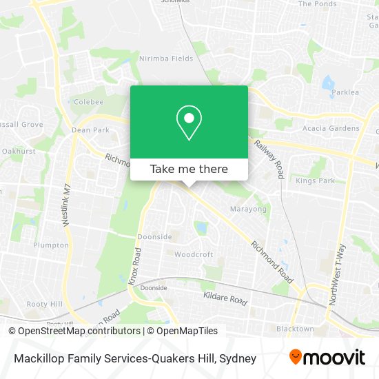 Mapa Mackillop Family Services-Quakers Hill