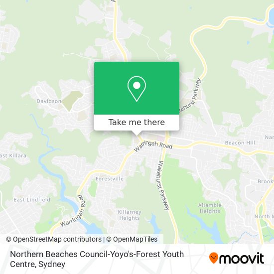 Northern Beaches Council-Yoyo's-Forest Youth Centre map