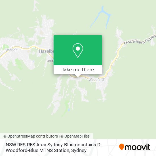 Mapa NSW RFS-RFS Area Sydney-Bluemountains D-Woodford-Blue MTNS Station